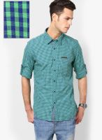 London Bridge Checks Green Casual Shirt