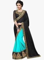 Lookslady Black Embroidered Saree