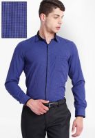 Mark Taylor Blue Check Slim Fit Formal Shirt