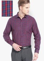 Mark Taylor Navy Blue Check Slim Fit Formal Shirt