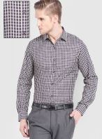 Mark Taylor Purple Check Slim Fit Formal Shirt