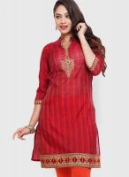 Mytri Maroon Embroidered Kurtas