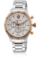 Nautica Nta19618G Silver/Copper Chronograph Watch