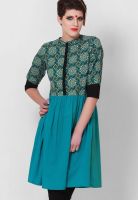 Pehraan Green Printed Kurtis