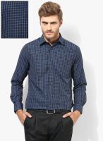 Peter England Black Checks Regular Fit Formal Shirt