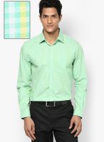 Peter England Green Slim Fit Formal Shirt