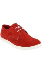 Phosphorus Red Leather Loafers
