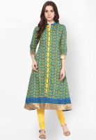 Prakhya Green Embroidered Kurtas