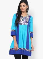 Rain & Rainbow Blue Cotton Kurta