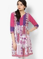 Rain & Rainbow Cotton Fuchsia Straight Kurta