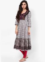 Rain & Rainbow Grey Printed Kurtas