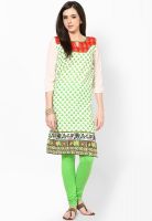 Raindrops Green Printed Kurtas