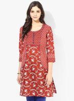 Rangmanch By Pantaloons Rust Printed Kurtas