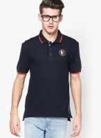 Reebok Navy Blue Solid Polo T-Shirt