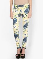 Riot Jeans Mustard Yellow Printed Jeans