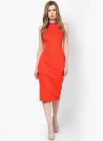 River Island Red Midi With Embellished Neck Trim