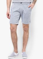 Selected Light Blue Stripe Shorts