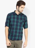 Sf Jeans By Pantaloons Green Regular Fit Casual Shirt