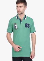 Slub Green Solid Polo T-Shirts