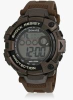 Sonata 77010Pp01 Brown/Grey Digital Watch