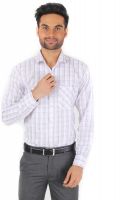 Spaky Men's Checkered Formal Purple Shirt