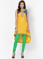 Span Mustard Yellow Printed Kurta