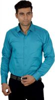 Studio Nexx Men's Striped, Solid Festive, Party, Formal Blue Shirt