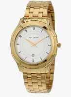 Titan Ne1558Ym02 Gold/Silver Analog Watch