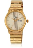 Titan Ne1580Ym05 Golden/White Analog Watch