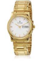 Titan Ne390Ym14 Gold/White Analog Watch