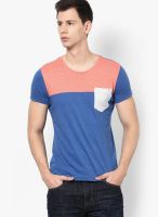 United Colors of Benetton Navy Blue Solid Round Neck T-Shirts