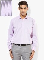 Van Heusen Pink Striped Regular Fit Formal Shirt