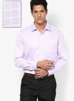 Van Heusen Purple Check Regular Fit Formal Shirt