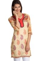 Vani Beige Printed Kurtis