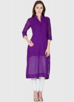 Vani Purple Solid Kurtis