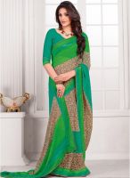 Vishal Green Printed Saree