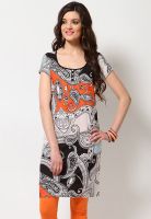 W Black Printed Kurtis