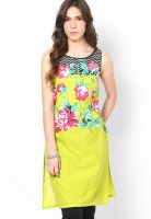 W Green Printed Kurtis