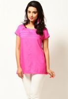 W Pink Solid Kurtis