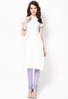 W White Solid Kurtis