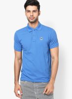 Wilkins & Tuscany Blue Solid Polo T-Shirts