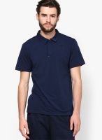 Adidas Navy Blue Solid Polo T-Shirts