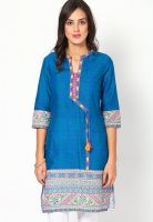 Aurelia Blue Printed Kurtis