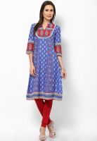 Aurelia Blue Printed Kurtis