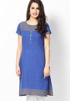 Aurelia Blue Solid Kurtis