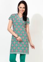 Aurelia Green Printed Kurtis