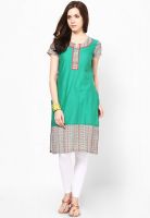 Aurelia Green Printed Kurtis