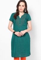 Aurelia Green Solid Kurtis