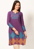 Aurelia Purple Solid Kurtis