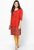 Aurelia Red Solid Kurtis